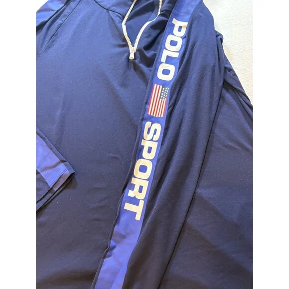 Women’s Polo Ralph Lauren Light Jacket Navy US Open Tennis Performance Pony Sz L - Picture 5 of 10